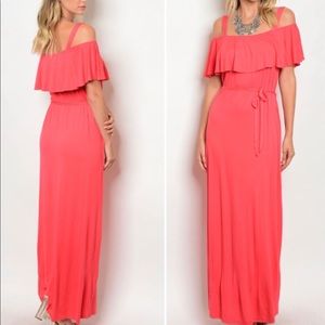 Coral Maxi Dress - like new!